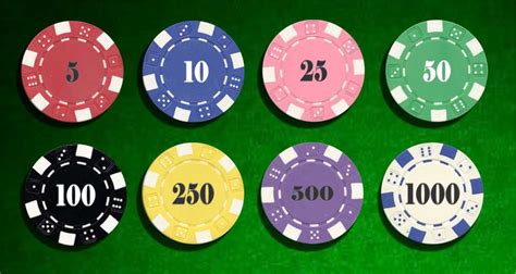 3 Cores De Fichas De Poker Valores