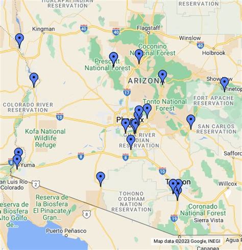 Arizona Casino Mapa