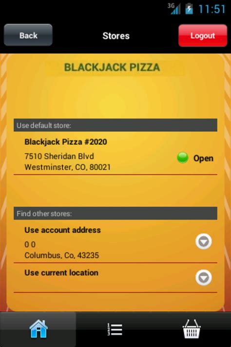 Blackjack Pizza App