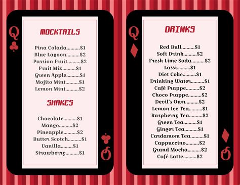 Casino Menu