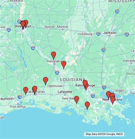 Casinos Em Louisiana Mapa