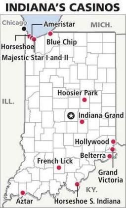 Indiana Locais De Casino Mapa