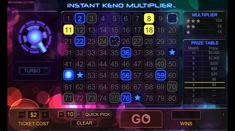 Instant Keno Multiplier 888 Casino