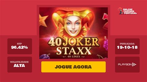 Jogar 40 Joker Staxx 40 Lines Com Dinheiro Real