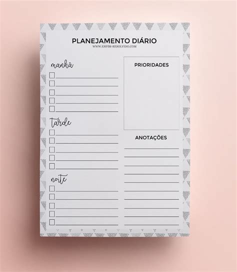 Livre Printable Agenda De Planejamento Diario Com Slots De Tempo