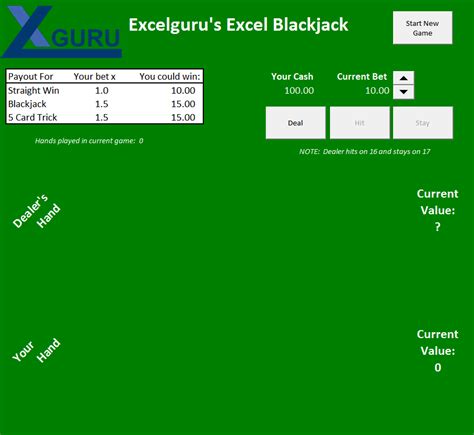 Microsoft Excel Blackjack