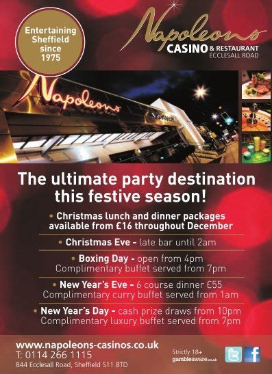 Napoleons Casino Owlerton Menu