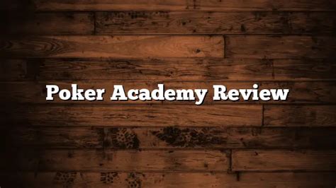 O Poker Academy Revisao