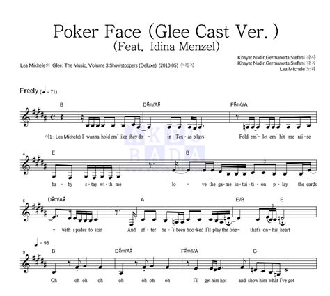 Poker Face Glee Acustico Acordes