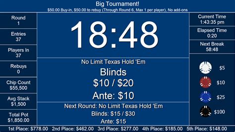 Pro Texas Holdem Poker Software Torneio Timer