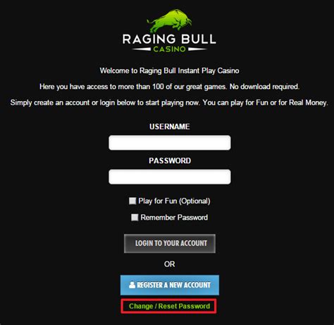 Raging Bull Casino Login