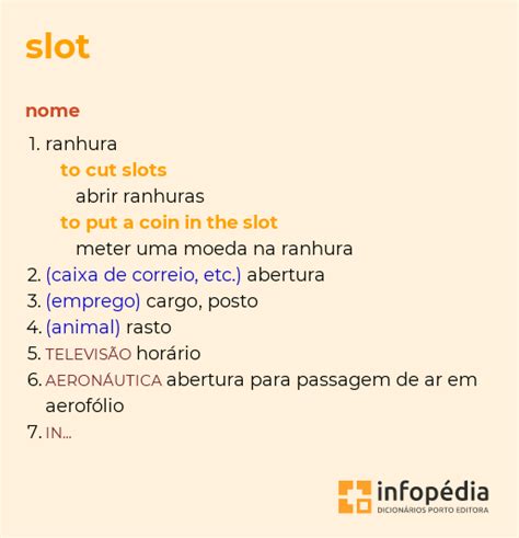 Slots De Significado Em Ingles