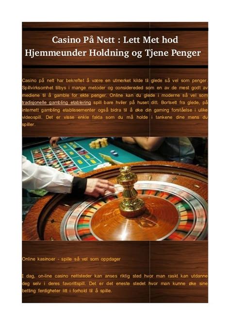 Tjene Penger Hjemmefra Casino