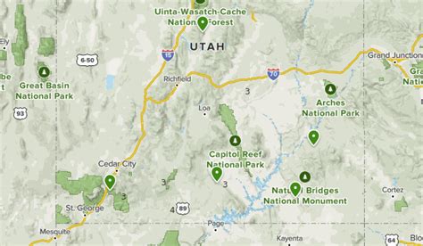 Utah Slot Canions Mapa